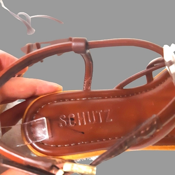 Schultz Leather Gladiator Strapy Sandal Flats Bukle Slip Brown Thong Flip Flop - Picture 7 of 9